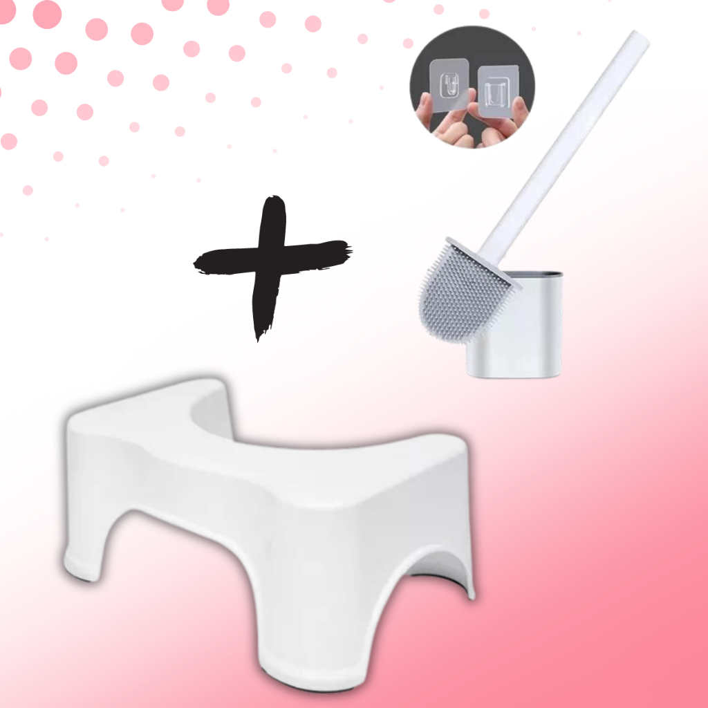 Banquinho De Cócoras Apoio Banco Para Vaso Sanitário KIT