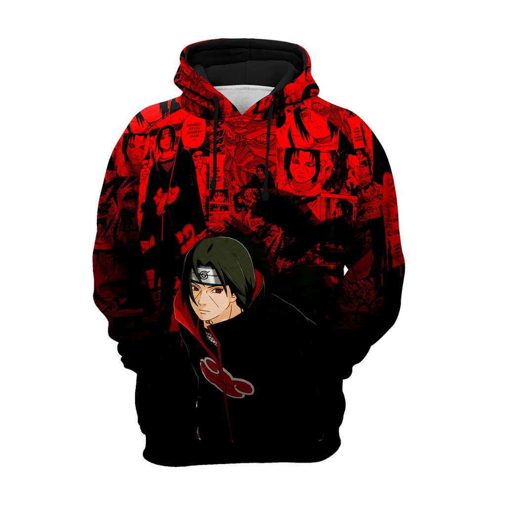 Japão Anime Naruto0 Akatsuki Nuvem Vermelha 3D Imprimir Hoodie