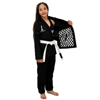 Kimono Infantil Jiu Jitsu - Xadrez Branco - Feminino
