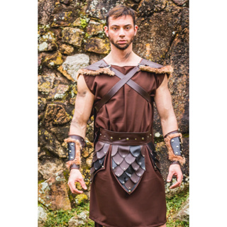 Fantasia Viking Gladiador Capacete Chifre E Machado Festas
