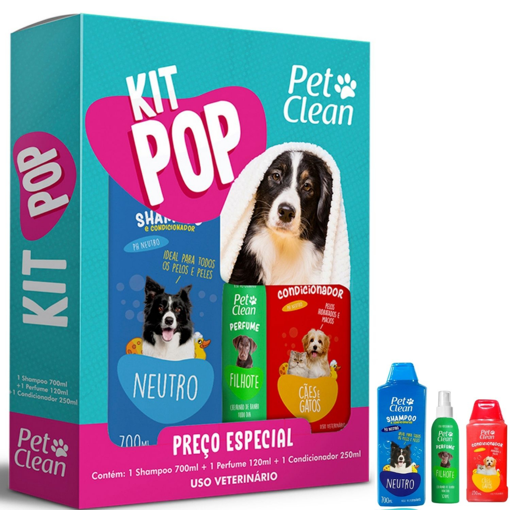 Kit Shampoo e Condicionador Pet Hidratante 250ml par cães e gatos Pet  Smelling Pelos mais fofinhos e super hidratados