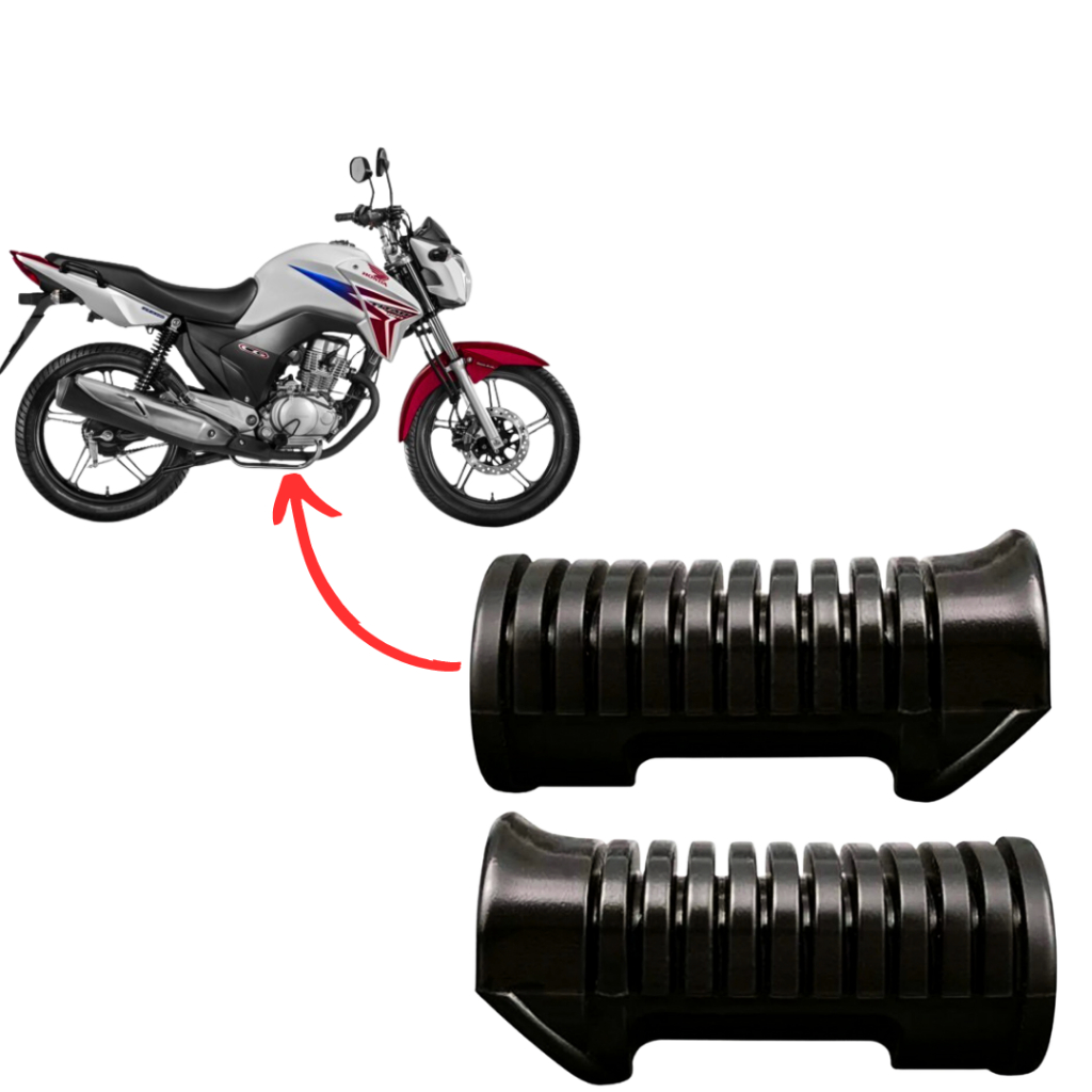Par Borracha Pedaleira Estribo P/ Motos Cg Fan Titan150 125