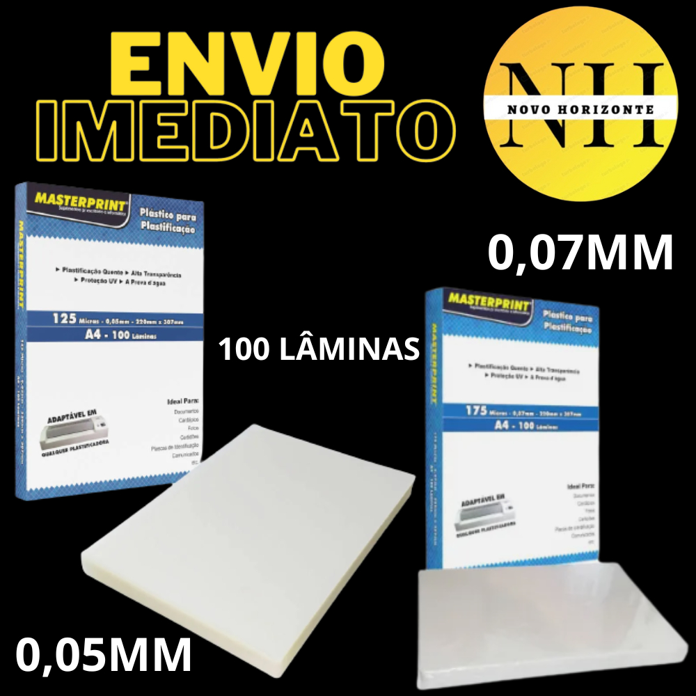 Polaseal A4 0.05 e 0.07 Plástico para plastificação Pouch Film com 100 lâminas