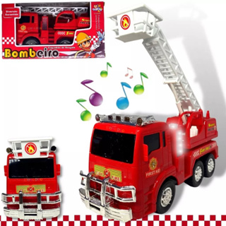 Caminhão de Bombeiros Com luz e Som Escada Sobe Gira 1:16 Brinquedo  Infantil Shiny Toys 000435 : : Brinquedos e Jogos