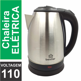 Chaleira Elétrica Jarra Bule Garrafa Living Aço Inox 1,8 Litros 1000w Potência Desliga Automatico 127V (110V)