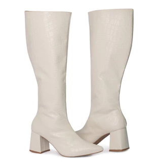 Bota Montaria Cano Longo Moda Blogueira Salto Grosso Fashion