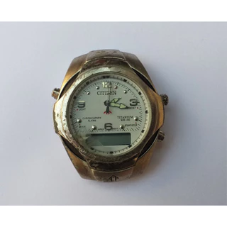 AN1477= COM DEFEITO ANTIGO RELOGIO CITIZEN TITANIUM DETALHES ABAIXO