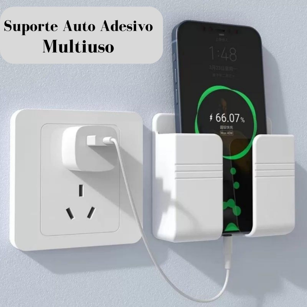 Suporte Multiuso De Parede Autoadesivo Celular Controle Remoto Prático Qualidade Premium