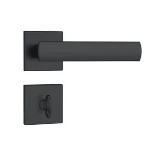 Fechadura Porta Banheiro 823/35 Roseta Quadrada Broca 40mm Preto Fosco Stam
