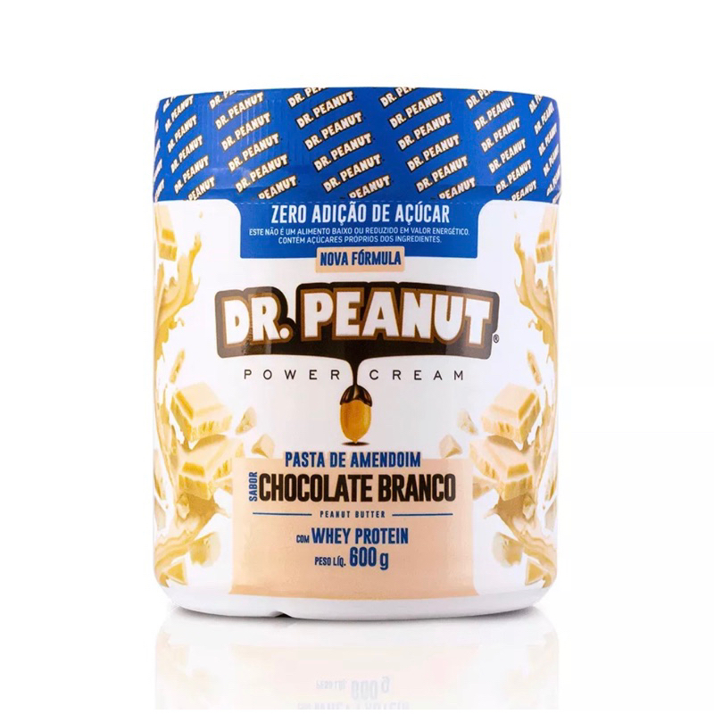 Pasta De Amendoim 600g Chocolate Branco - Whey Isolado - Dr Peanut