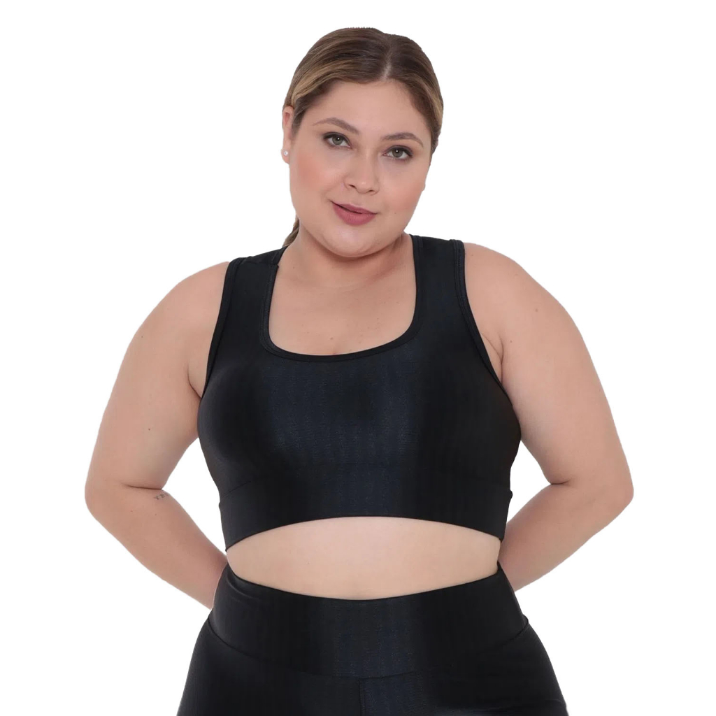 Top Fitness Academia Nadador Com Bojo Feminino Plus Size