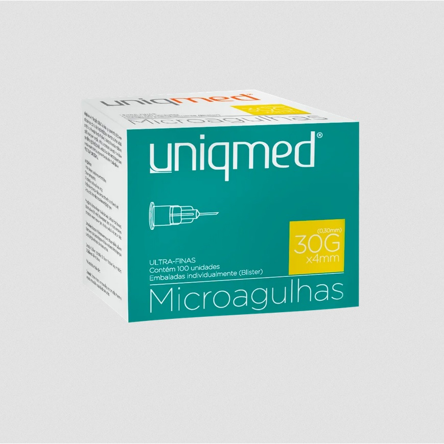Agulhas de Lebel - Microagulhas Uniqmed 30GX4mm / 32GX4mm