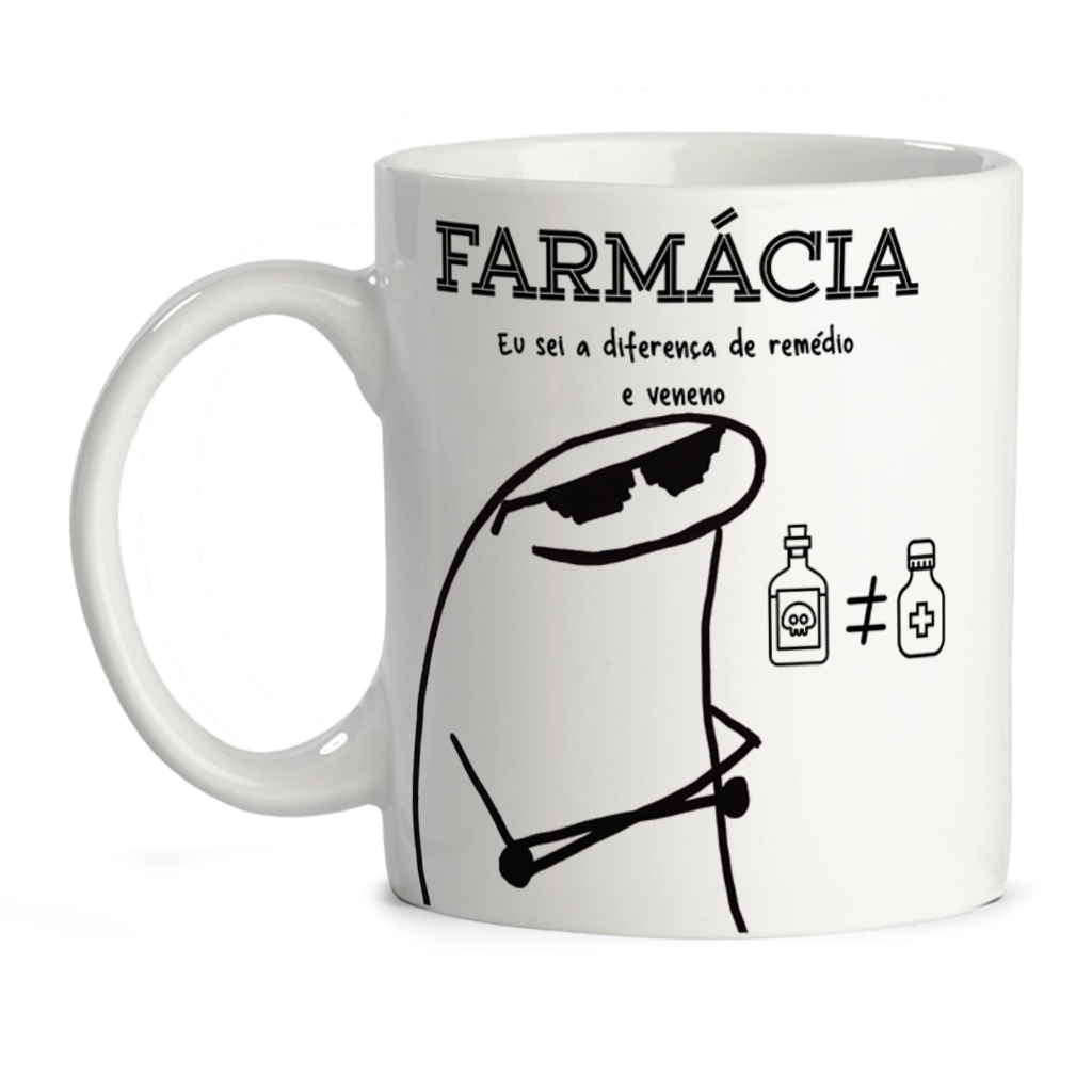 Caneca Personalizada Profissão Farmácia Porcelana 325 ml