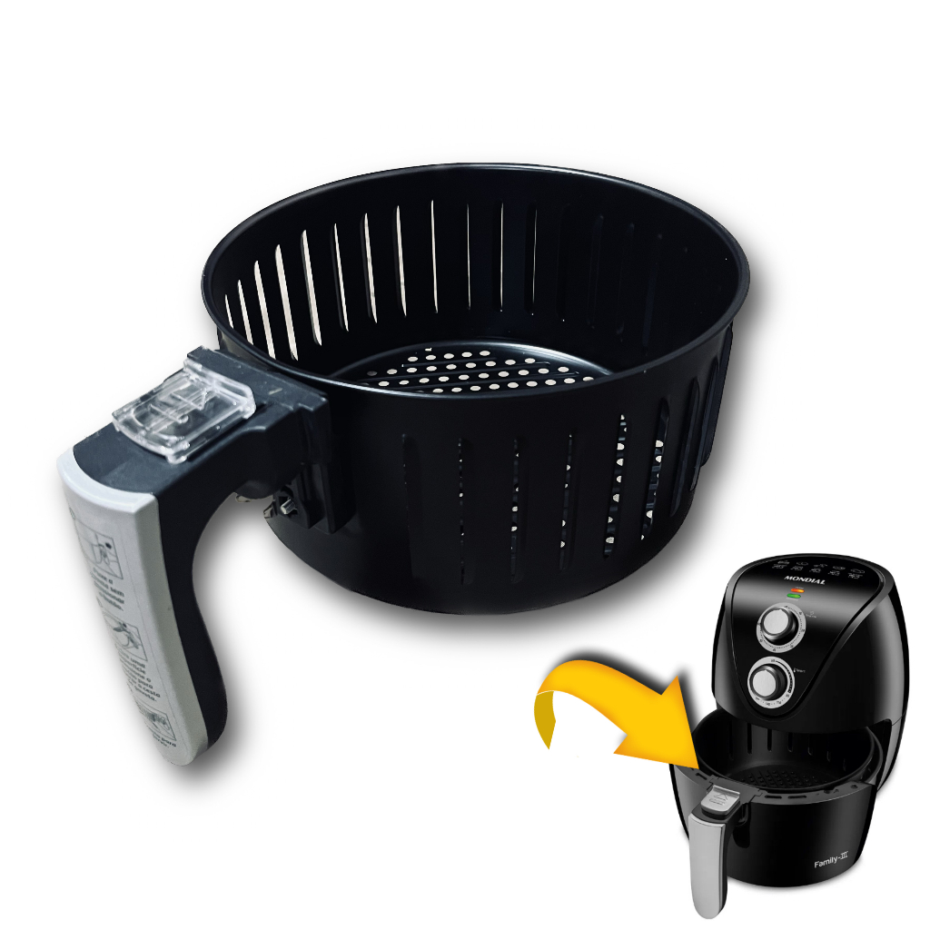 Kit Cesto Com O Puxador Air Fryer Mondial Af 31 Af29 Af30 3,2 Litros