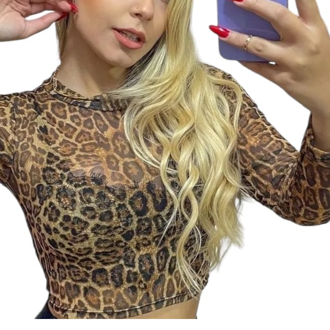 Blusa transparente animal print hotsell