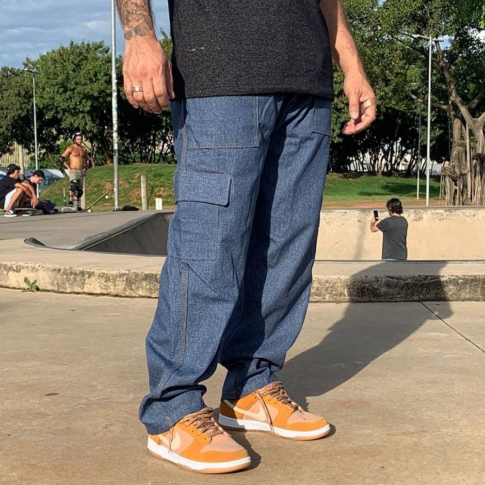 Calça Cargo Sarja, skate, casual e moda unisex - 5 Bolsos - Lançamento 2023 - Varias Cores Top