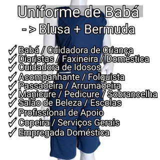 Uniforme de Babá / Diaristas / Empregada Doméstica / Cuidadora / Limpeza / Faxina / Folguista / Serviços Gerais/ Manicure / Secretaria do Lar / MENOR PREÇO DA SHOPEE