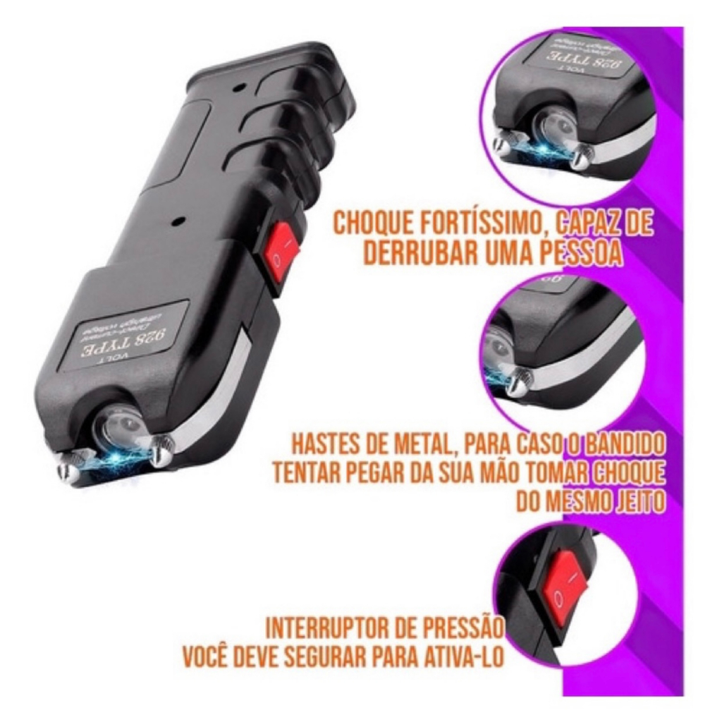 Lanterna Taser Tática Militar Defesa Pessoal dz 928 type Recarregável
