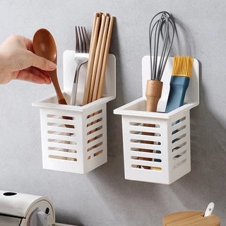 Kit 2 Caixa Suporte Organizador de Parede Multiuso Rack de Armazenamento Utensílios Para Cozinha e Banheiro