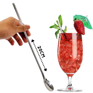 Colher Colheres 20 Cm Para Mexer Suco Leite Copo Jarra Comprida Aço Multiuso Universal em Oferta na Shopee