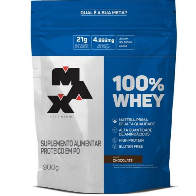 100% Whey Max Titanium 900g- Refil