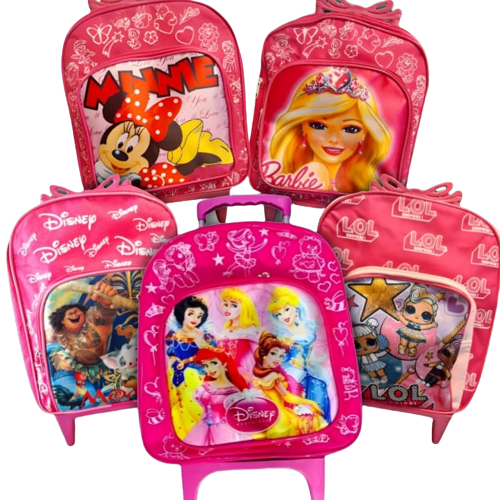 Mochila escolar de Rodinhas Pequena Infantil Escolar de Princesas, Animaizinhos, Para Menina. Promoção 2023 - Envio Imediato