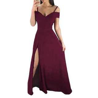 Vestido Feminino Fenda Longo Festa Madrinha Casamento 242