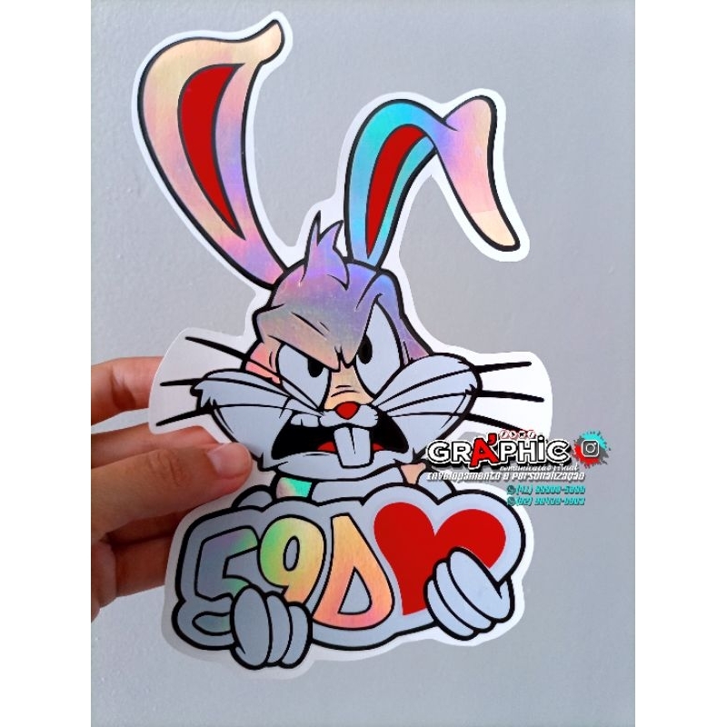 adesivos coelho/ Pernalonga holográfico/ camaleão 59D/ 244