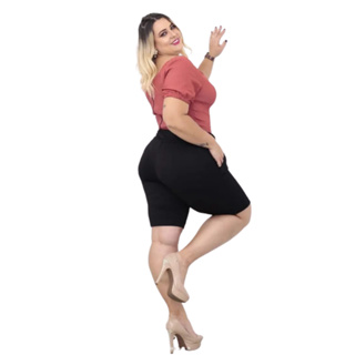 Bermuda Feminina Plus Sizer Com Fivela 42 Ao 54