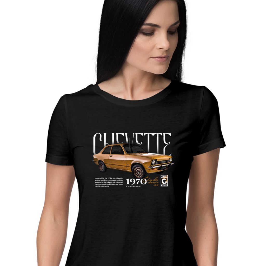 Camiseta feminina babylook Carro clássico Chevette