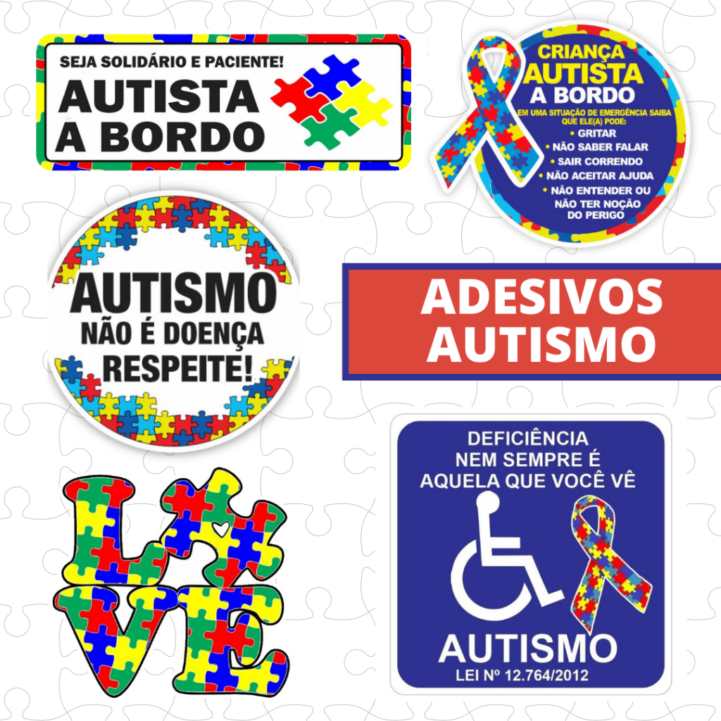 Adesivo Simbolo Autista Autismo Externo Carro Pcd Lei 12.764 12cm - Foto 2