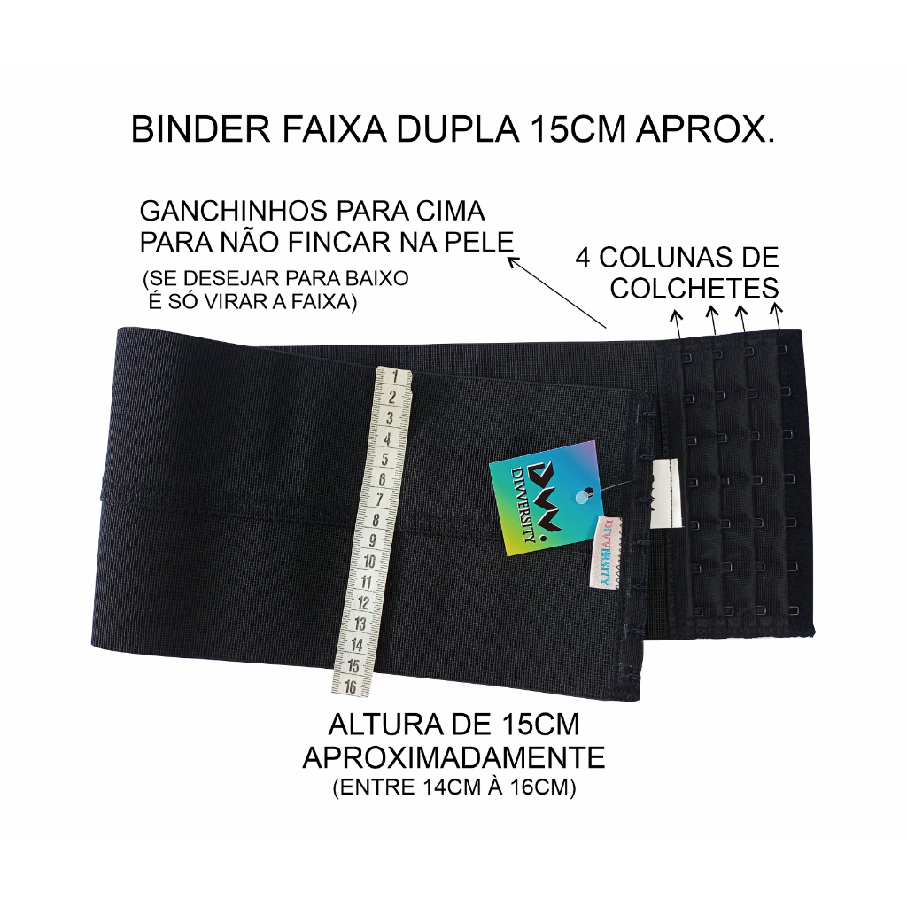 Binder FTM Faixa Dupla de 15cm de Altura Aproximada Peça Íntim de