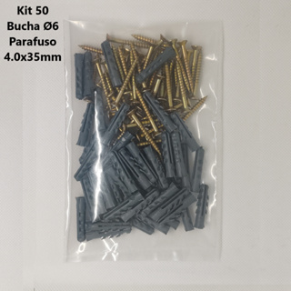 Parafuso Chipboard Phillips 4.0 x 35 com Bucha 6mm (50 cada)
