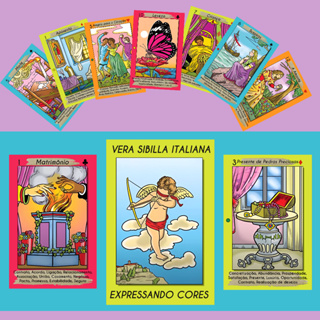 Baralho Vera Sibilla Italiana Expressando Cores para Iniciantes com 52 Cartas