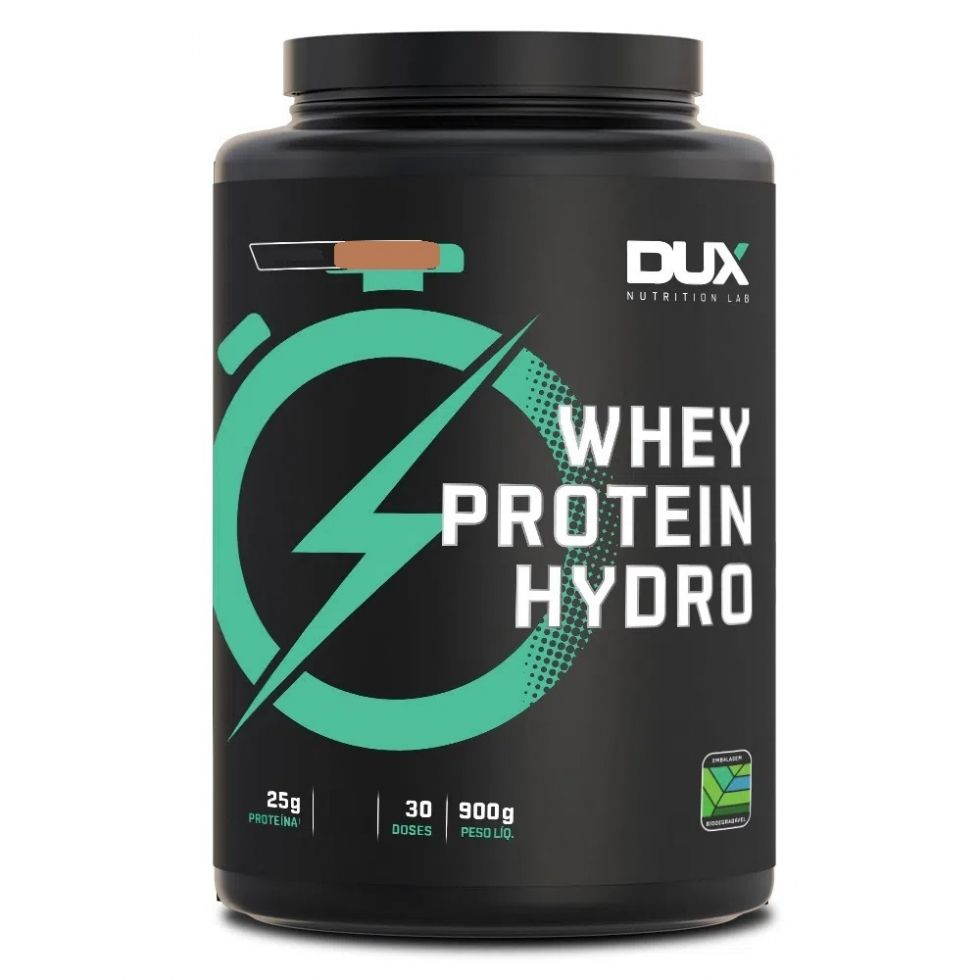 WHEY PROTEIN HIDROLISADO POTE (900G) – Chocolate – DUX NUTRITION