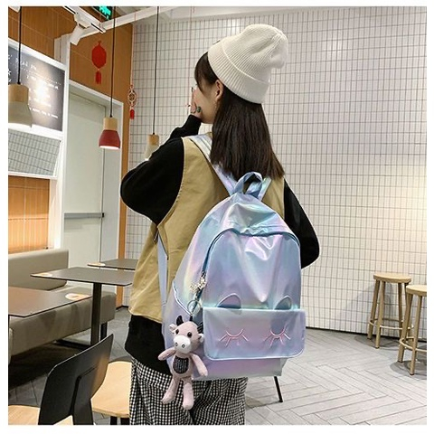 Mochila Holográfica Escolar Infantil Menina Alduto