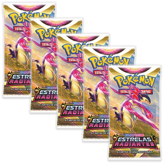 5 Booster Pokémon Espada e Escudo Estrelas Radiantes Original Copag