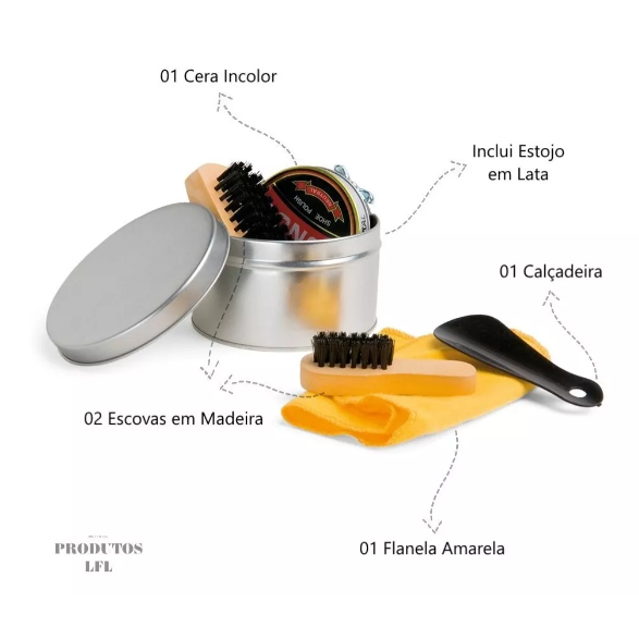 Kit Para Engraxate / Engraxar Sapato Com 5 Peças | Shopee Brasil