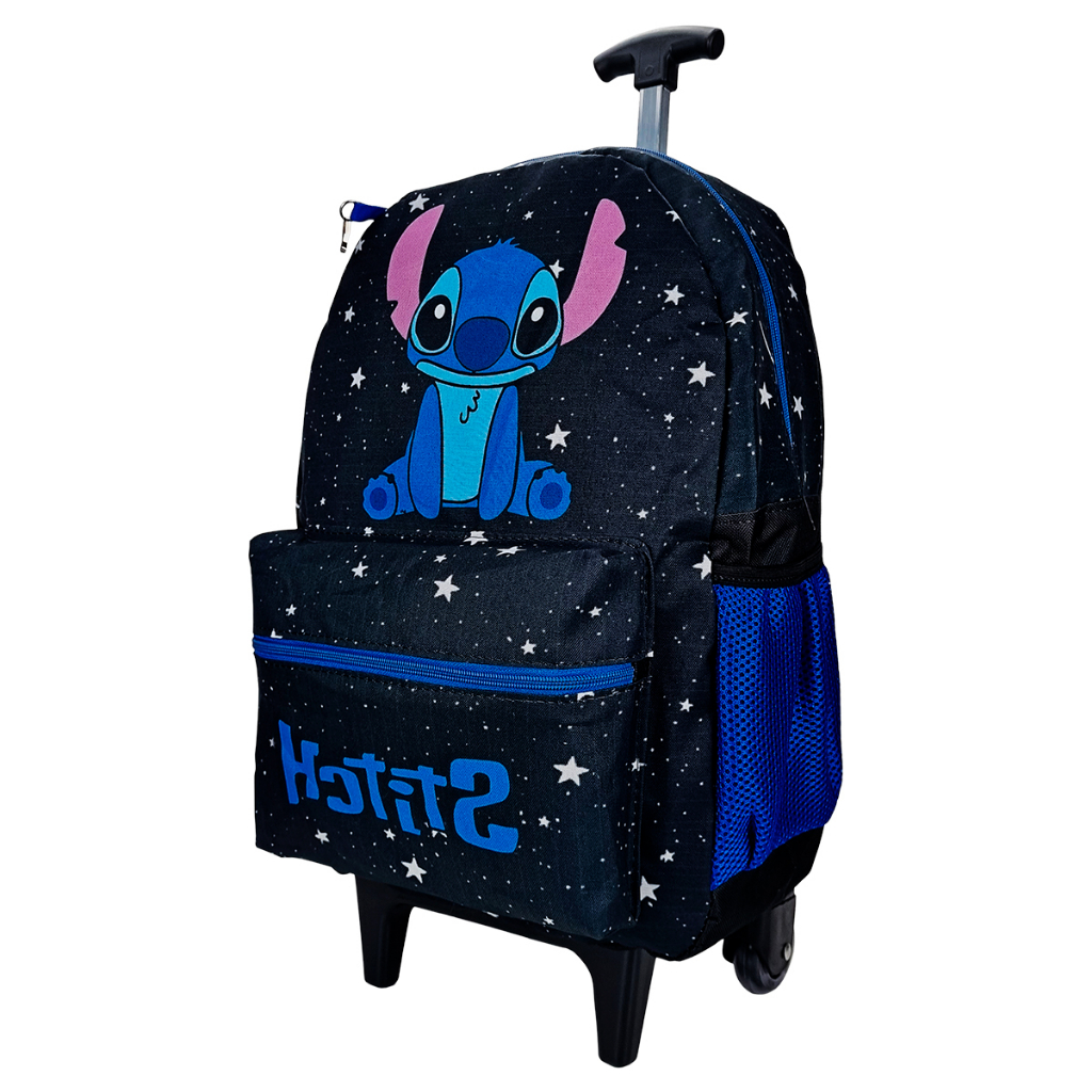 MOCHILA BOLSA ESCOLAR MENINO DE RODINHAS DO STITCH STARS / LILO E ...