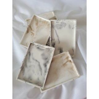 Bandeja Decorativa Retangular | Bandeja Concreto Marmorizado Tamanho 10x15 cm | Bandeja Decorativa | Decoração