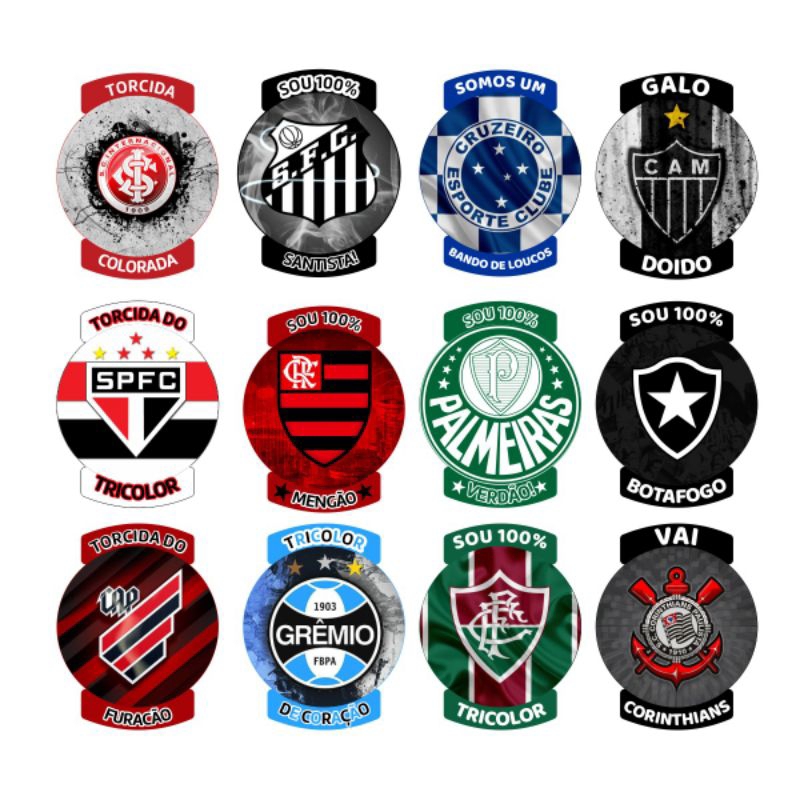 Adesivo personalizado time de futebol escudo time brasileiro 10 ...