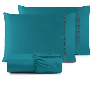 JOGO DE CAMA SOLTEIRO KING (2,03X0,96X30) 2PÇS MICROPERCAL 600 FIOS AVELUDADO