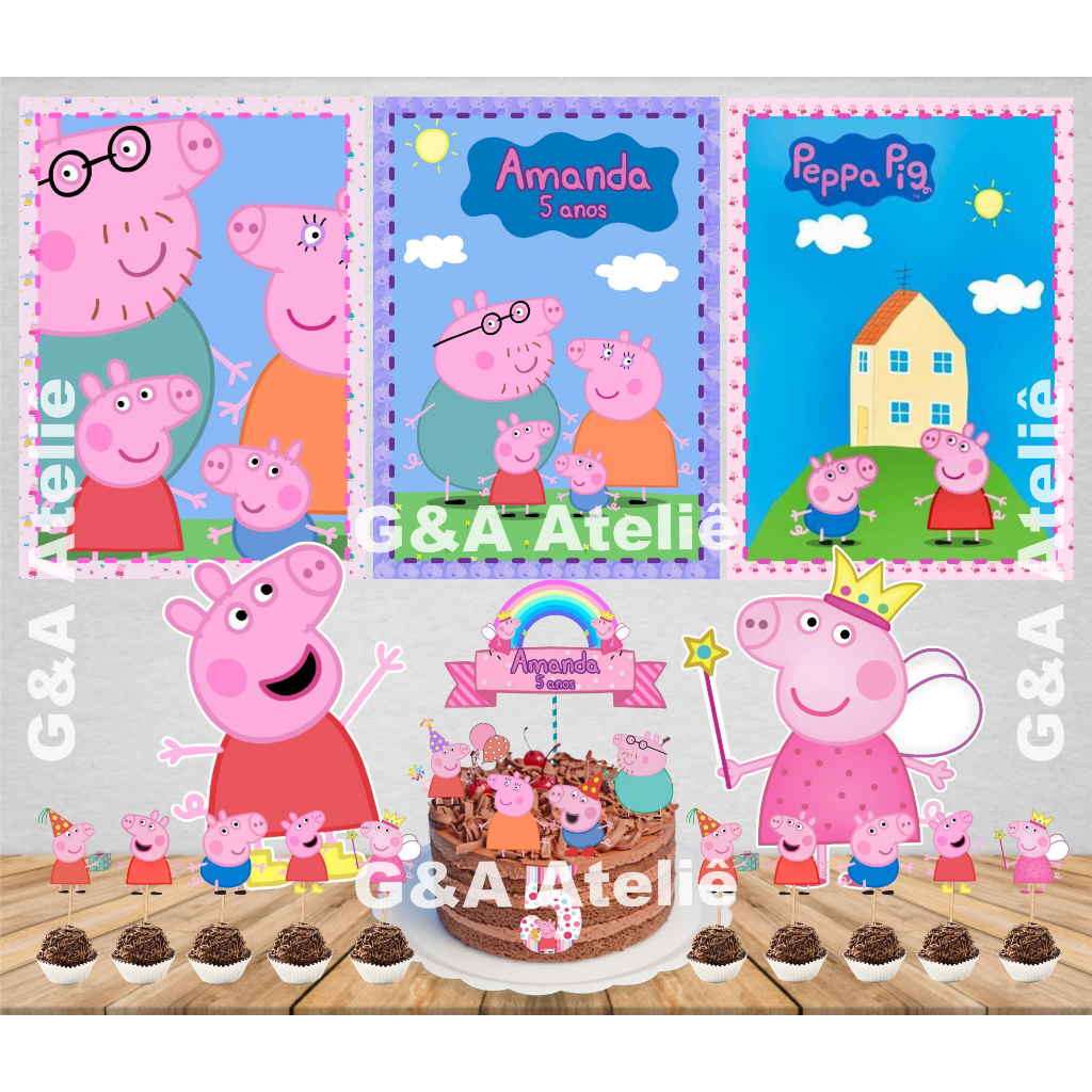 KIT SÓ UM BOLINHO PEPPA PIG GRÁTIS ~ Sua Festa Digital