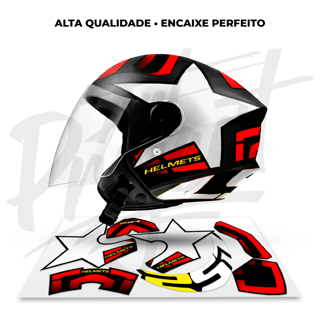 Kit Faixas/Adesivos Capacete NEW LIBERT 3 - MOD. LS2 ESTRELA | Shopee ...