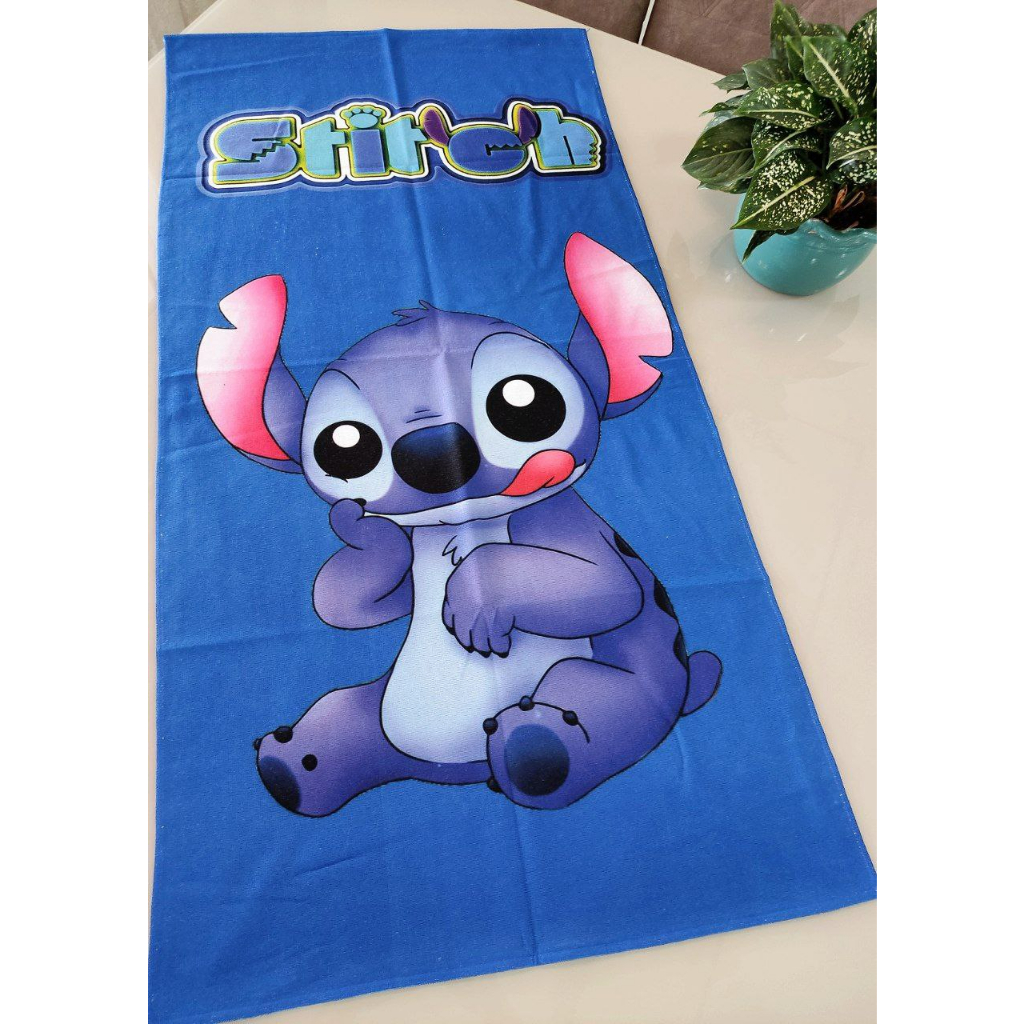 Toalha de Banho Personalizada do Stitch Azul