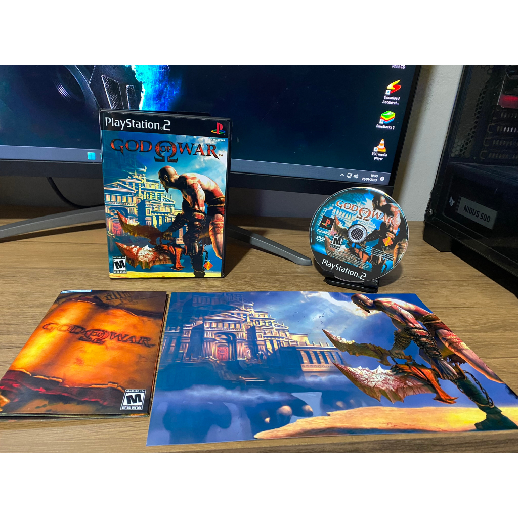 God of War Pôster/Manual para PS2