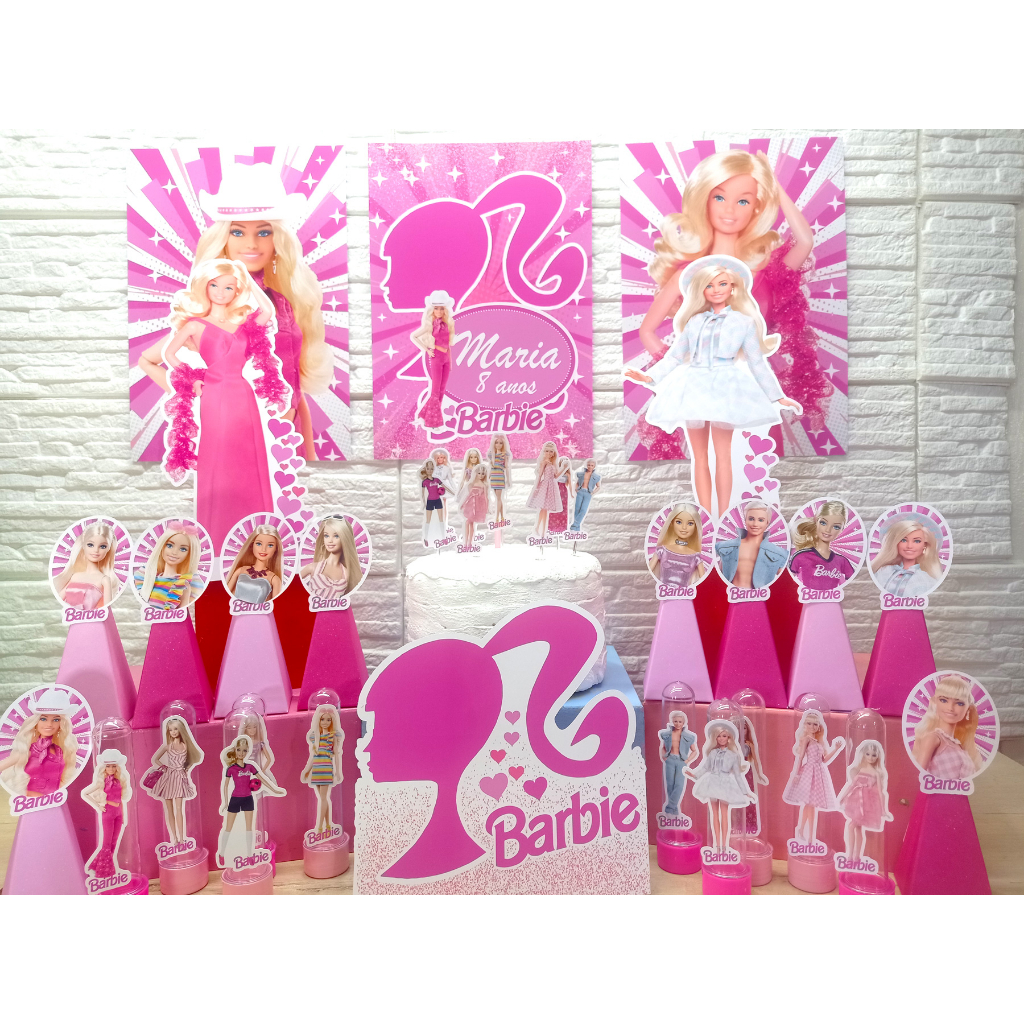 Barbie princesa popstar topo de bolo grátis decoração de festa