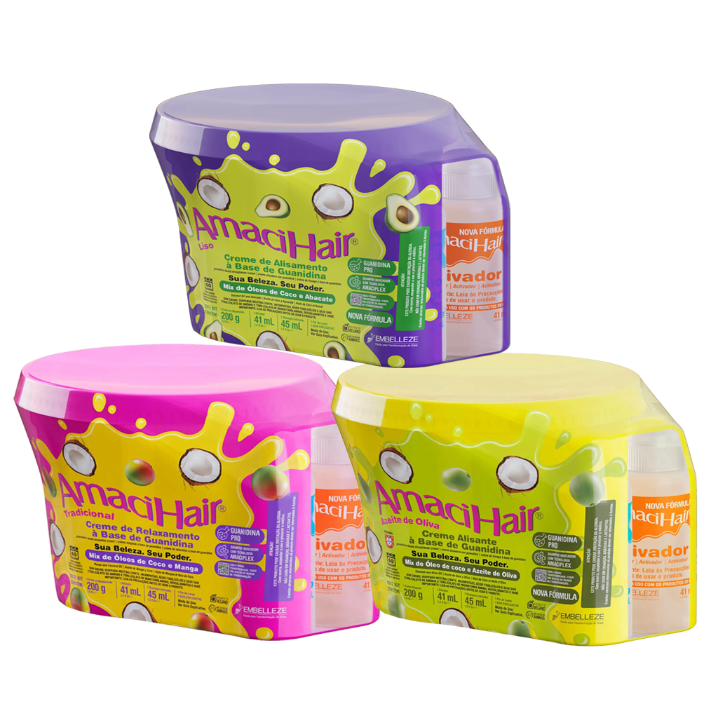 AmaciHair Sistema de Relaxamento e Alisamento - Embelleze | Shopee