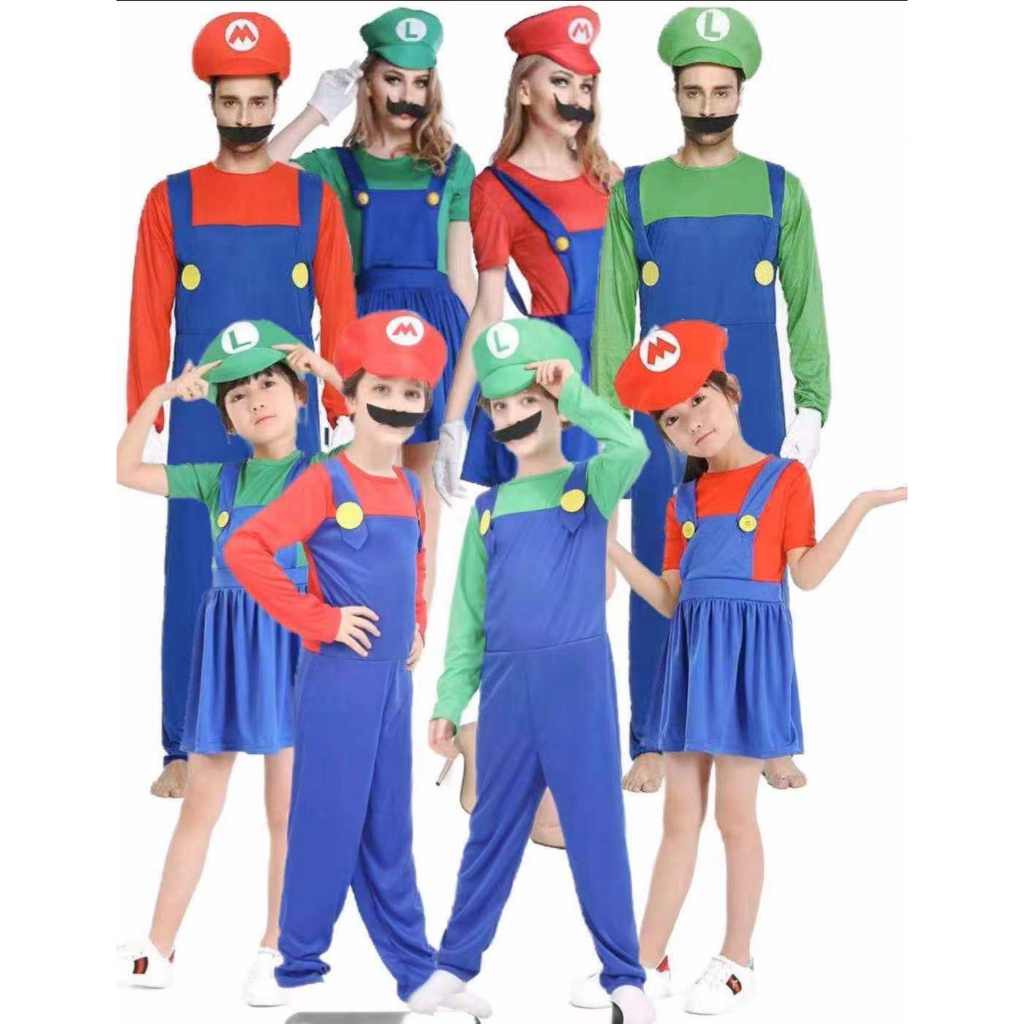 Mario Bros e Luigi , Infantil e Adulto Fantasia Completo