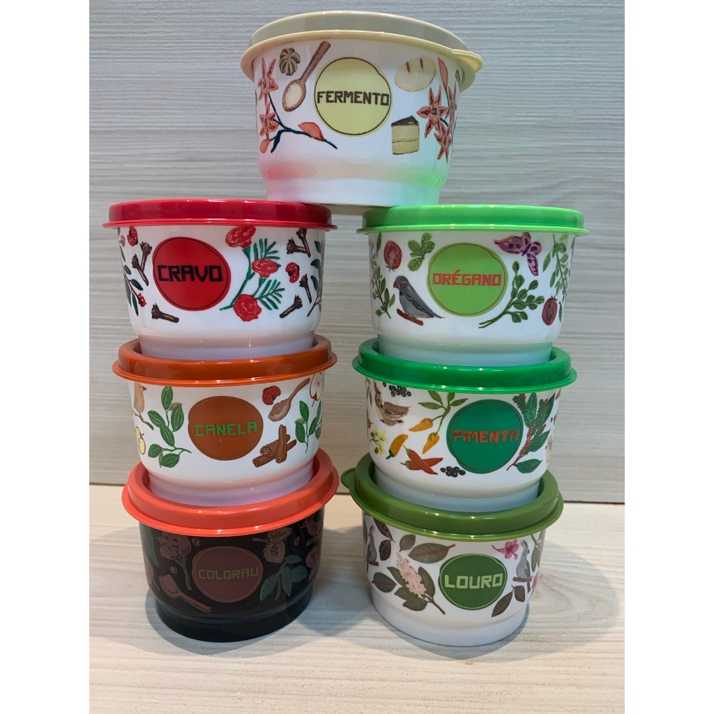 TUPPERWARE LINHA FLORAL - POTINHOS 140ML - TEMPEROS DIVERSOS | Shopee ...